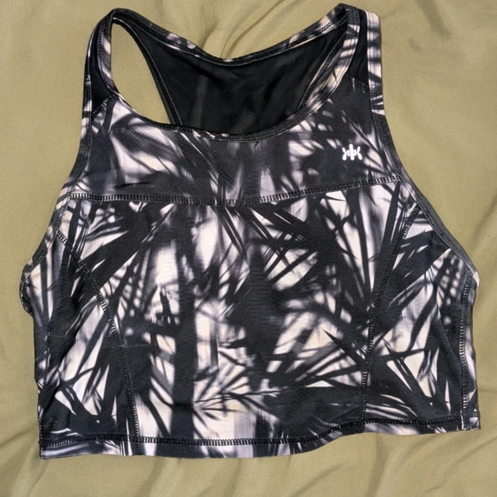 Women's Kyodan Black & White Print Sports Black and White Patterned Sports Bra
